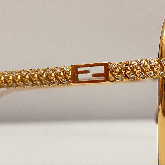 Fendi FF0451/F/S 001JO Asian Fit Gold/Grey Sunglasses - Picture 4 of 8